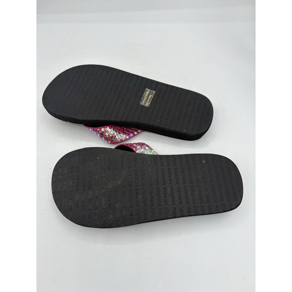 Yellow‎ Box Sandals Womens Size 7.5 Chiles Sequin Pink Bla Thong Slide Flip Flop - Picture 8 of 8